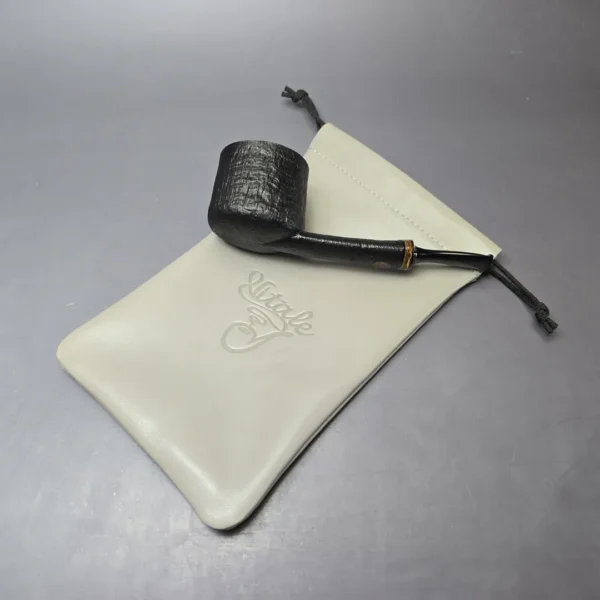 Piero Vitale Partially Sandblasted Pot (2 Star) w/ Hempwood Handmade Briar Pipe, New - Image 13