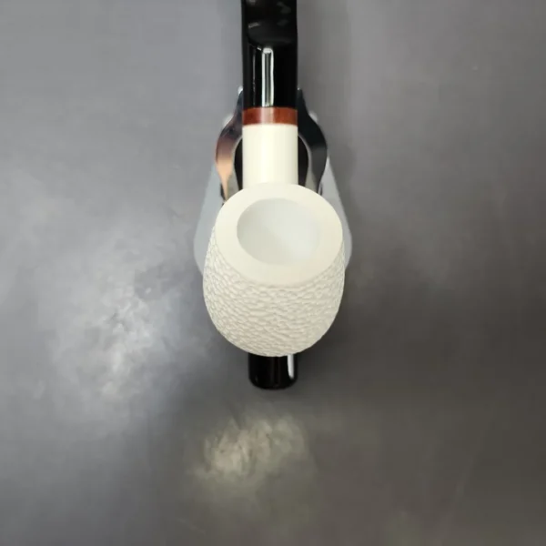 MBSD Meerschaum Deluxe Rusticated Cavalier Block Meerschaum Pipe, Briar-Mortise, New - Image 5