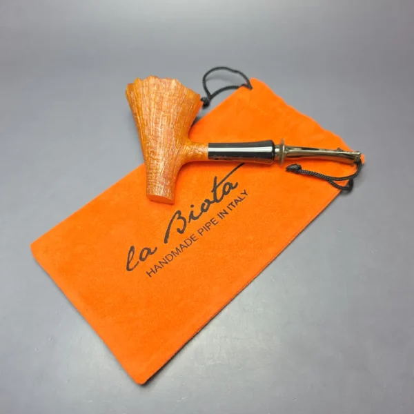 la Biota Sandblasted Ballerina Dublin w/ Horn Handmade Briar Pipe, New - Image 13