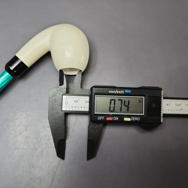 Smooth Bent Apple w/ Blue Stem & Case Estate Block Meerschaum Pipe, Unsmoked - Image 11