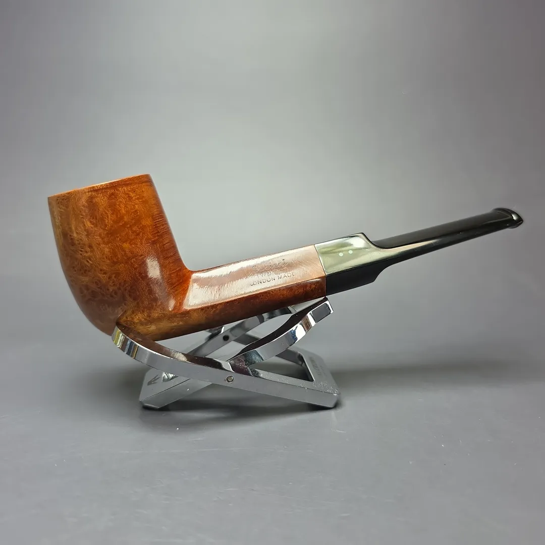 Sasieni Two Dot 20 Smooth Diamond Shank Billiard Estate Briar Pipe, English Estates