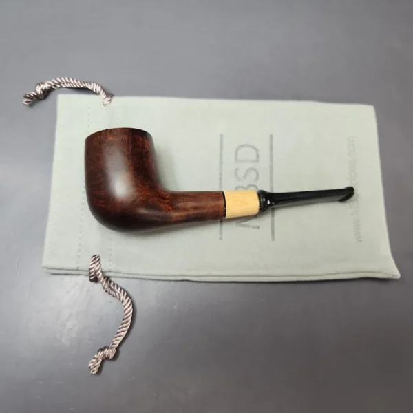 MBSD Briars by Vitale Sienna Contrast Smooth Billiard w/ Boxwood Briar Pipe, New - Image 11