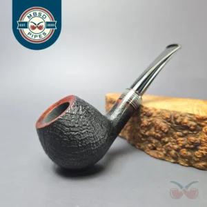 Herriot Pipes Partially Sandblasted Apple w/ Fordite Handmade Briar Pipe, New