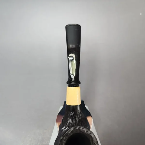 MBSD Briars by Piero Vitale Black Rusticated Brandy w/ Boxwood Briar Pipe, New - Image 5