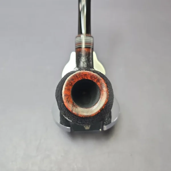 Herriot Pipes Partially Sandblasted Apple w/ Fordite Handmade Briar Pipe, New - Image 5