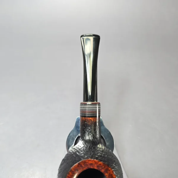 Herriot Pipes Partially Sandblasted Apple w/ Fordite Handmade Briar Pipe, New - Image 6