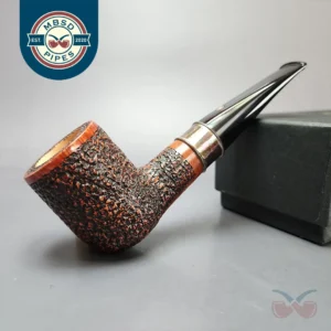 Mastro de Paja Unica Commissioner Rusticated Billiard w/ Silver Estate Briar Pipe, Unsmoked, 9mm