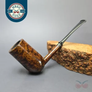 Piero Vitale Smooth Pencil Shank Chimney w/ Horn (Moon) Handmade Briar Pipe, New