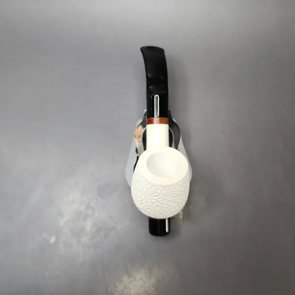 MBSD Meerschaum Deluxe Rusticated Cavalier Block Meerschaum Pipe, Briar-Mortise, New - Image 6