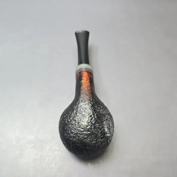 Herriot Pipes Partially Sandblasted Apple w/ Fordite Handmade Briar Pipe, New - Image 7