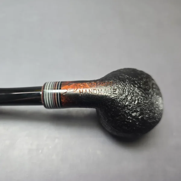 Herriot Pipes Partially Sandblasted Apple w/ Fordite Handmade Briar Pipe, New - Image 8