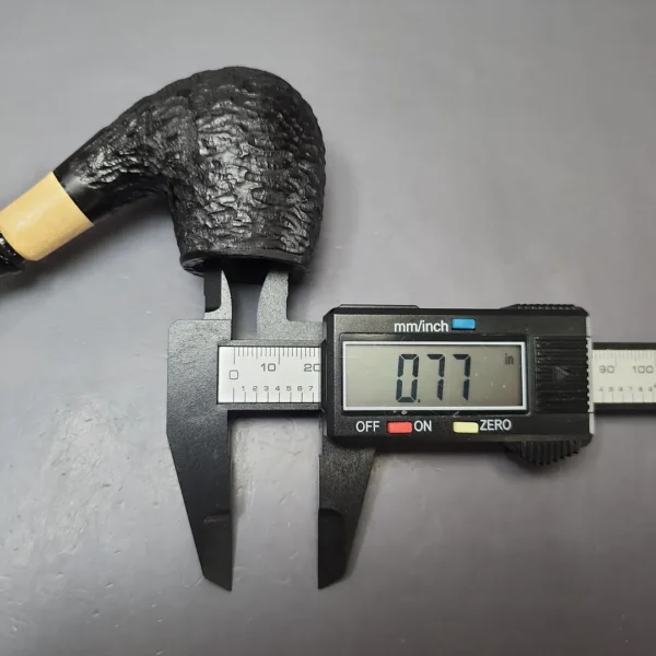 MBSD Briars by Piero Vitale Black Rusticated Brandy w/ Boxwood Briar Pipe, New - Image 9