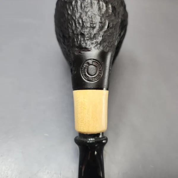 MBSD Briars by Piero Vitale Black Rusticated Brandy w/ Boxwood Briar Pipe, New - Image 10