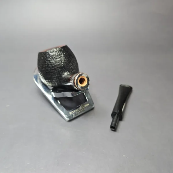 Herriot Pipes Partially Sandblasted Apple w/ Fordite Handmade Briar Pipe, New - Image 11