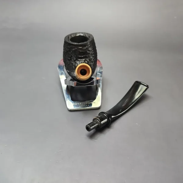 MBSD Briars by Piero Vitale Black Rusticated Brandy w/ Boxwood Briar Pipe, New - Image 12