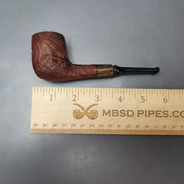 MBSD Briars by Piero Vitale Vintage Sandblasted Billiard w/ Zebrawood Briar Pipe, New - Image 8