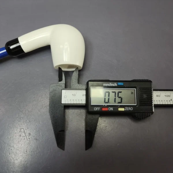 Smooth Bent Billiard w/ Blue Stem & Case Estate Block Meerschaum Pipe, Unsmoked - Image 11