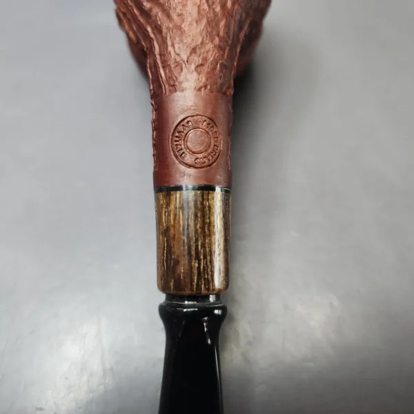 MBSD Briars by Piero Vitale Vintage Sandblasted Billiard w/ Zebrawood Briar Pipe, New - Image 10
