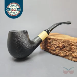MBSD Briars by Piero Vitale Black Sandblasted Brandy w/ Boxwood Briar Pipe, New