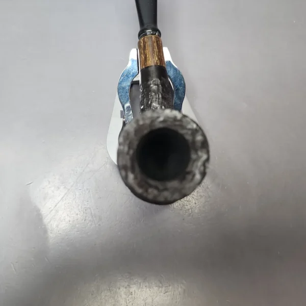 MBSD Briars by Vitale Black Rusticated Billiard w/ Zebrawood Briar Pipe, New - Image 4