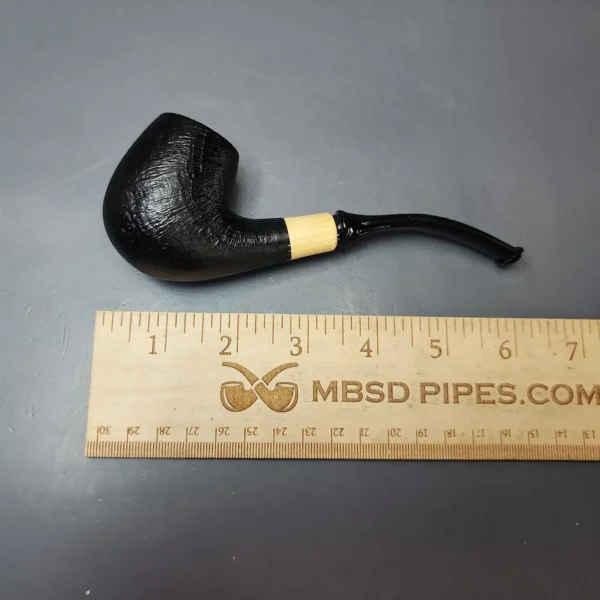 MBSD Briars by Piero Vitale Black Sandblasted Brandy w/ Boxwood Briar Pipe, New - Image 8