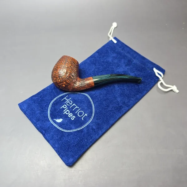 Herriot Pipes Partially Sandblasted Egg Handmade Briar Pipe, New - Image 12