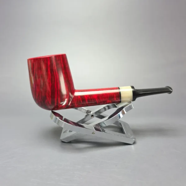 Brentegani Smooth Brandy Lovat w/ Horn Handmade Briar Pipe, New - Image 3