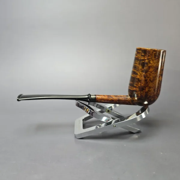 Piero Vitale Smooth Pencil Shank Chimney w/ Horn (Moon) Handmade Briar Pipe, New - Image 4