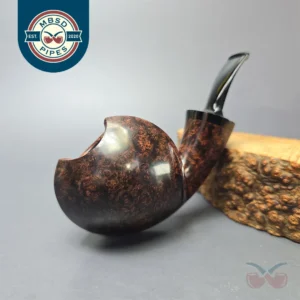 Wandi Riyadi Smooth Asymmetric Disc Blowfish Handmade Briar Pipe, New