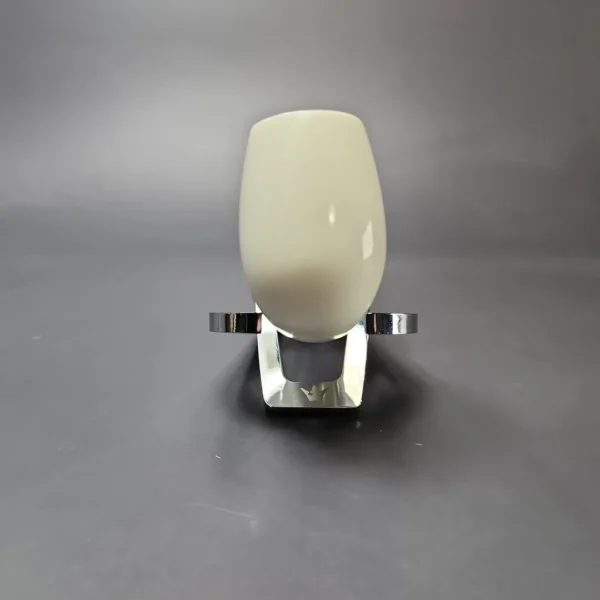 Smooth Bent Billiard w/ Purple Stem & Case Estate Block Meerschaum Pipe, Unsmoked - Image 4