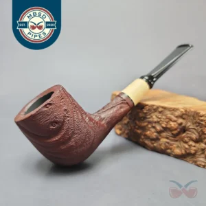 MBSD Briars by Piero Vitale Vintage Sandblasted Billiard w/ Boxwood Briar Pipe, New
