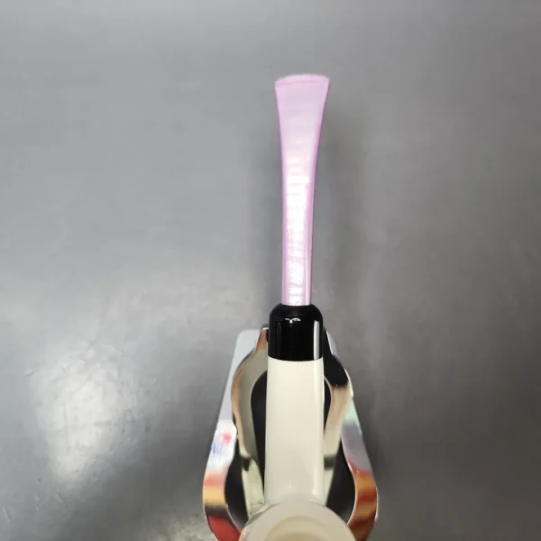 Smooth Bent Billiard w/ Purple Stem & Case Estate Block Meerschaum Pipe, Unsmoked - Image 6