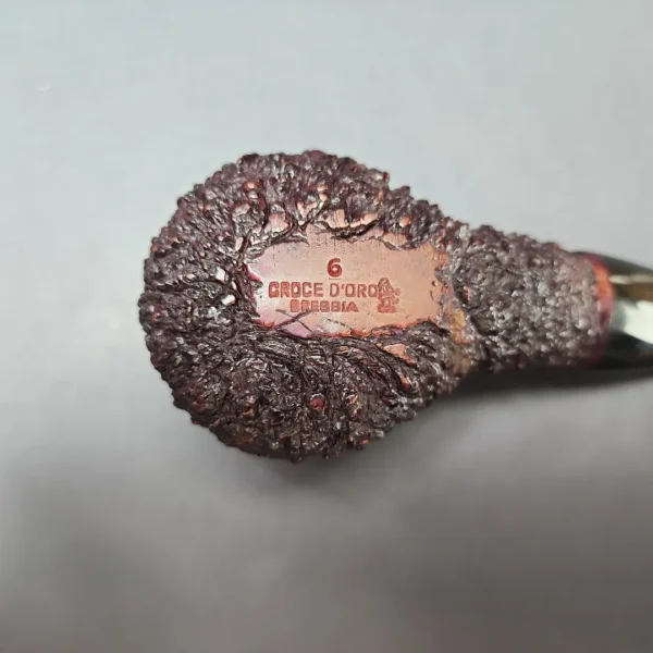 Brebbia Croce D'Oro 6 Rusticated Author Estate Briar Pipe, Italian Estates - Image 10
