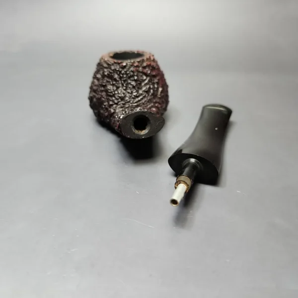 Brebbia Croce D'Oro 6 Rusticated Author Estate Briar Pipe, Italian Estates - Image 11