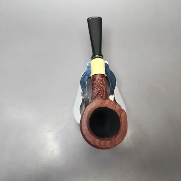 MBSD Briars by Piero Vitale Vintage Sandblasted Billiard w/ Boxwood Briar Pipe, New - Image 6