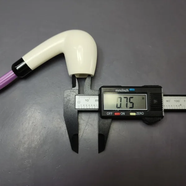 Smooth Bent Billiard w/ Purple Stem & Case Estate Block Meerschaum Pipe, Unsmoked - Image 10