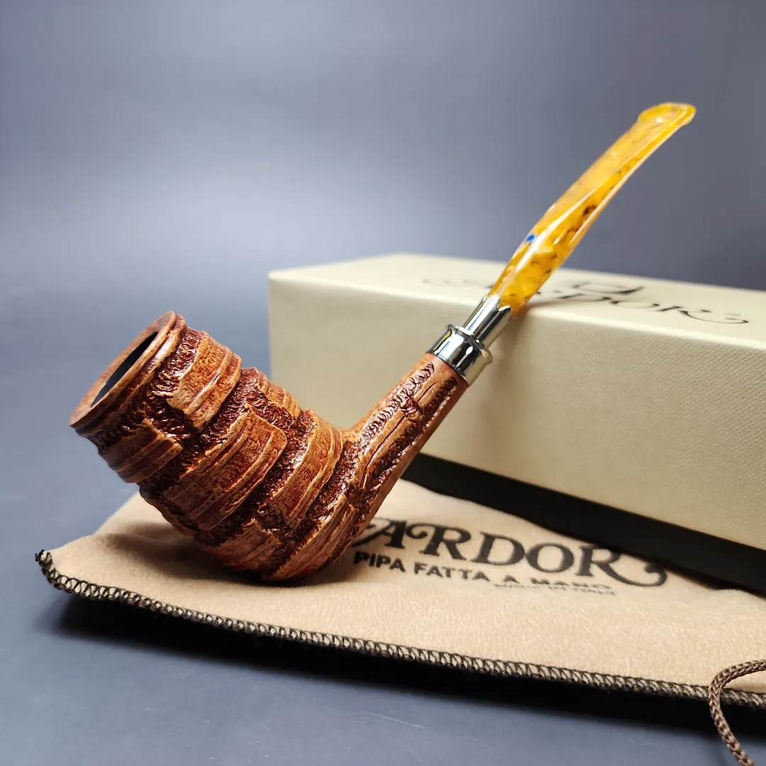 Ardor Alveare Ninfea Rusticated Stack w/ Silver Estate Briar Pipe, Unsmoked - Image 2