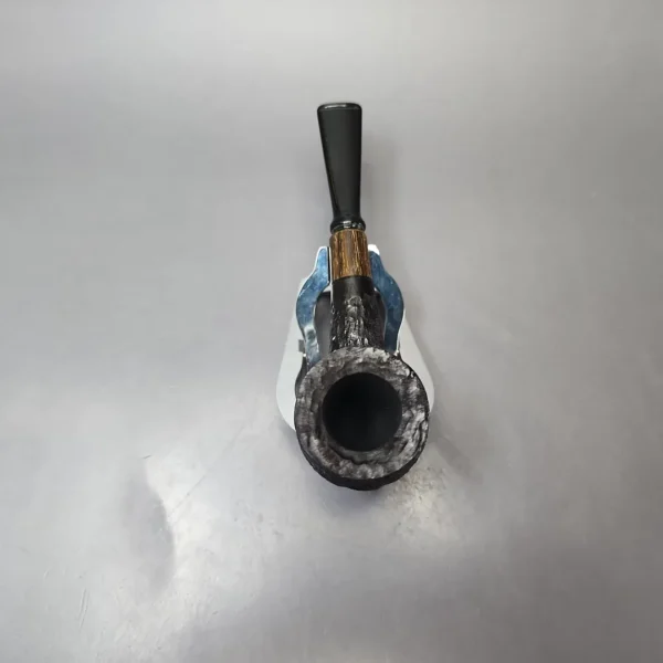 MBSD Briars by Vitale Black Rusticated Billiard w/ Zebrawood Briar Pipe, New - Image 6