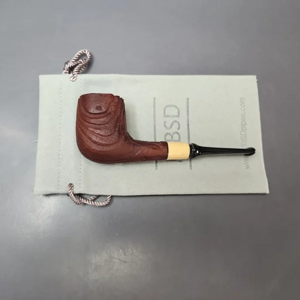 MBSD Briars by Piero Vitale Vintage Sandblasted Billiard w/ Boxwood Briar Pipe, New - Image 11