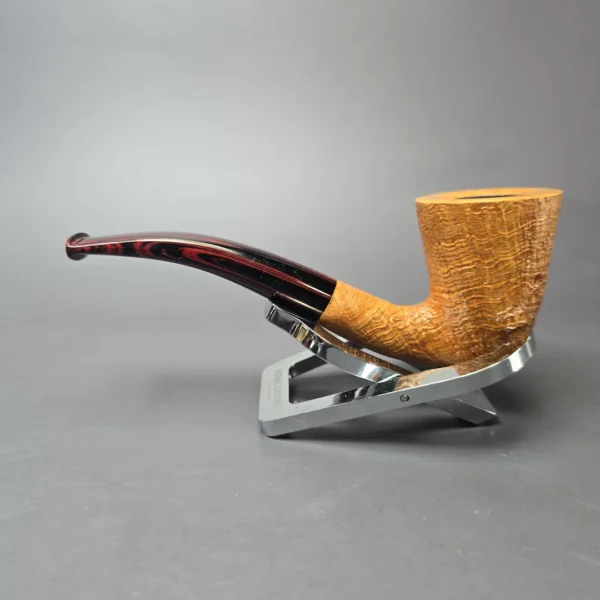 Herriot Pipes Partially Sandblasted Bent Dublin Handmade Briar Pipe, New - Image 4