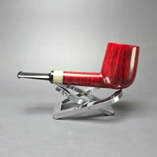 Brentegani Smooth Brandy Lovat w/ Horn Handmade Briar Pipe, New - Image 5