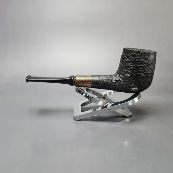 MBSD Briars by Vitale Black Rusticated Billiard w/ Zebrawood Briar Pipe, New - Image 7