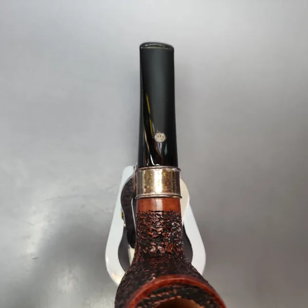 Mastro de Paja Unica Commissioner Rusticated Billiard w/ Silver Estate Briar Pipe, Unsmoked, 9mm - Image 6