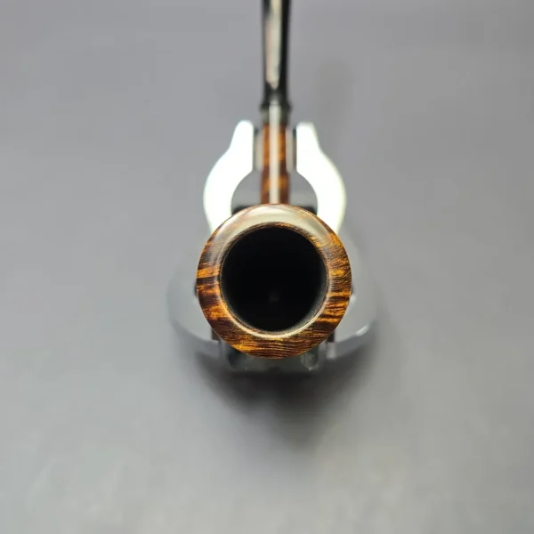 Piero Vitale Smooth Pencil Shank Chimney w/ Horn (Moon) Handmade Briar Pipe, New - Image 6