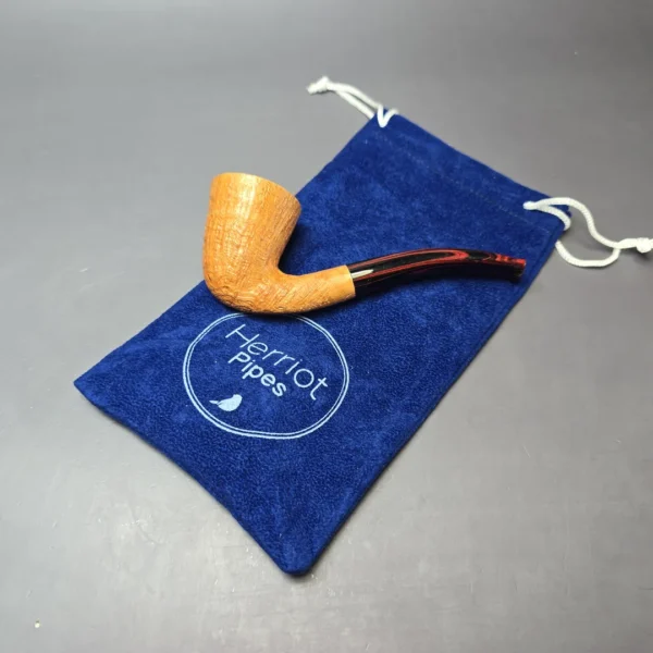 Herriot Pipes Partially Sandblasted Bent Dublin Handmade Briar Pipe, New - Image 12