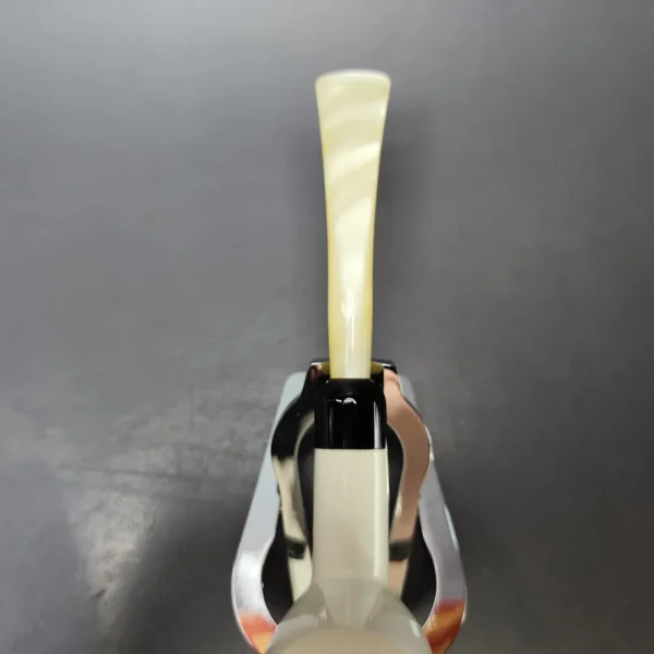 Smooth Billiard w/ Gold Stem & Case Estate Block Meerschaum Pipe, Unsmoked - Image 6