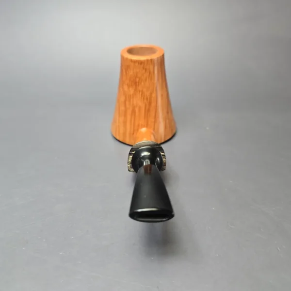 Piero Vitale Smooth Volcano w/ Buffalo Horn (Sun) Handmade Briar Pipe, New - Image 5
