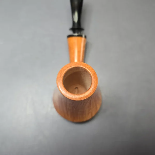 Piero Vitale Smooth Volcano w/ Buffalo Horn (Sun) Handmade Briar Pipe, New - Image 6