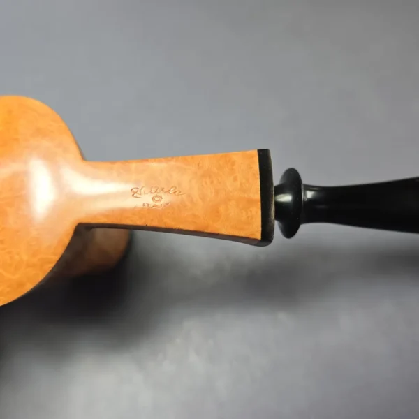 Piero Vitale Smooth Volcano w/ Buffalo Horn (Sun) Handmade Briar Pipe, New - Image 8