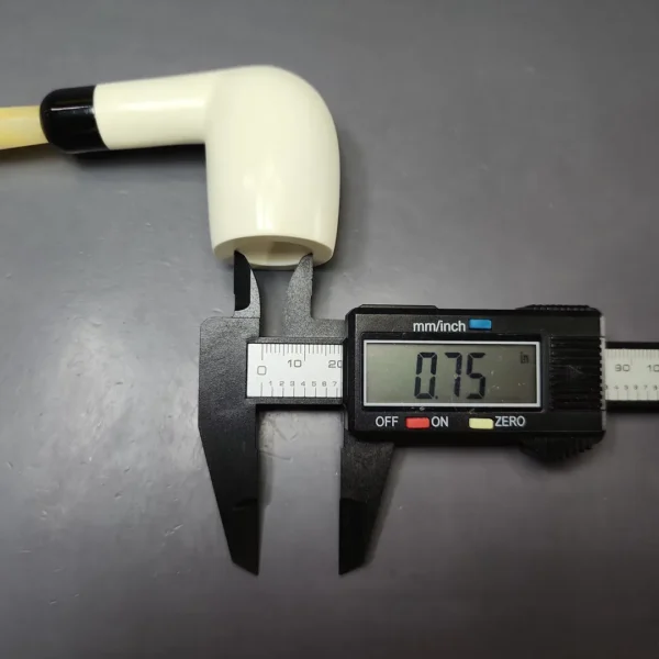 Smooth Billiard w/ Gold Stem & Case Estate Block Meerschaum Pipe, Unsmoked - Image 10